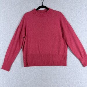 LOFT Outlet Sweater Women Large Red Mock Neck Pullover Knit